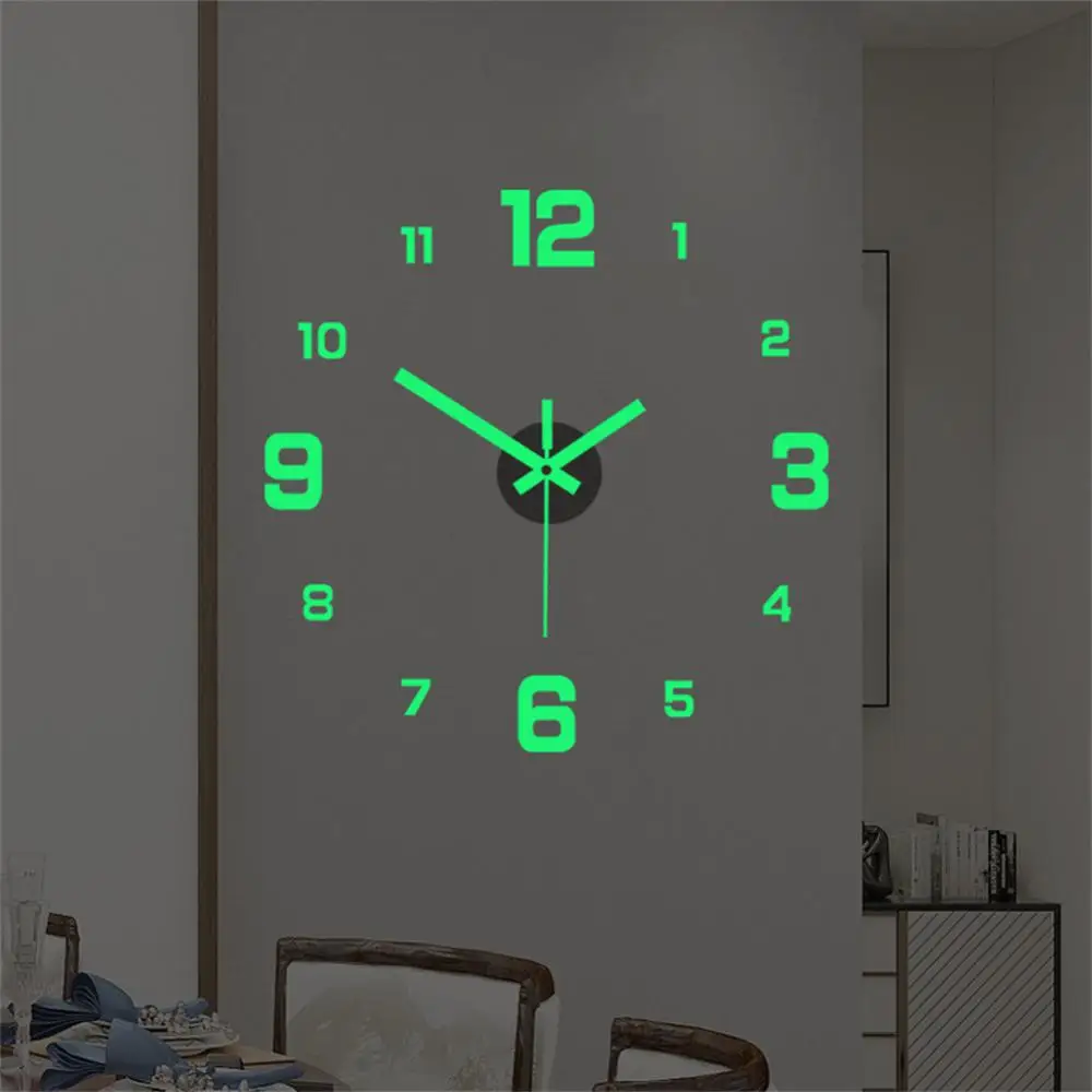 Study Clock Light And Steady Clock Decoration Living Room Wall Stickers Digital Durable Study Luminous