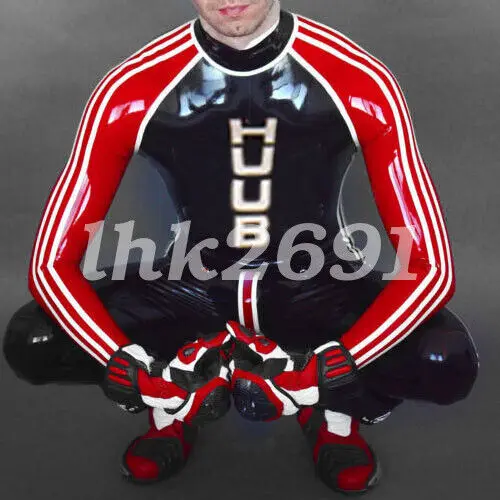 Latex Men's Racing Suit Handsome Tight Bodysuit 0.4mm Size S-XXL-fetish Party