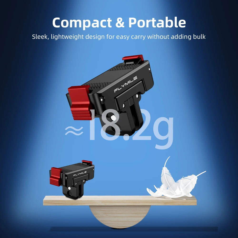 Flymile Action 5 Pro Magnetische Halterung 360 ° Drehbare Schnellwechselbasis mit Doppelklaue und 1/4-Zoll-Schraubanschluss für DJI OSMO 360 Zubehör – Detail 11