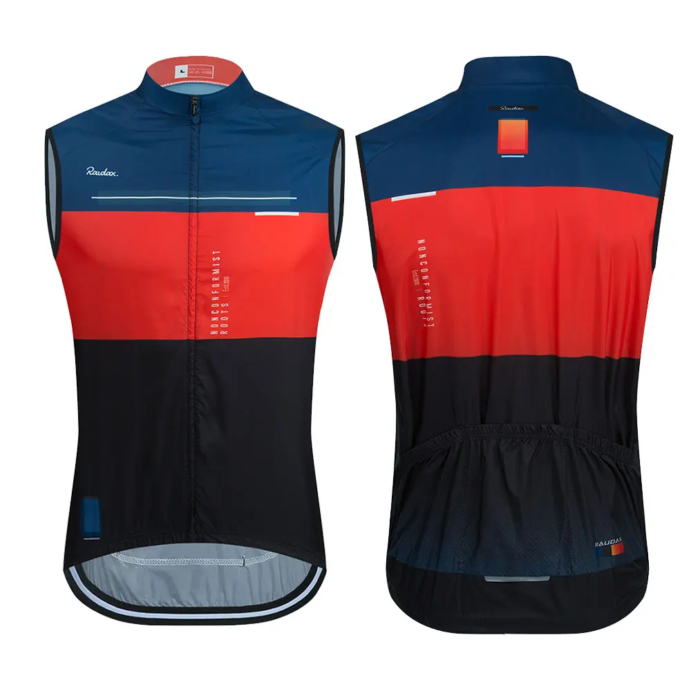 RAUDAX Men Cycling Vest Sleeveless Windproof Cycling Jersey MTB Road Bike Tops