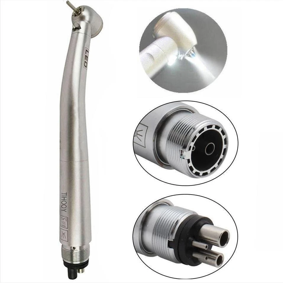 Tihooy Dental Air Turbine Led Manipolo Ad Alta Velocità Led E-Generator Pulsante Manipolo Dentale Triplo Getto D'Acqua Strumento Dentale