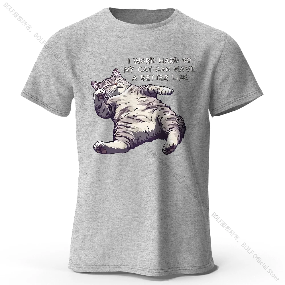 Charming Cat Lover 100% Cotton Tee - Soft & Breathable Round Neck Short Sleeve Unisex Shirt