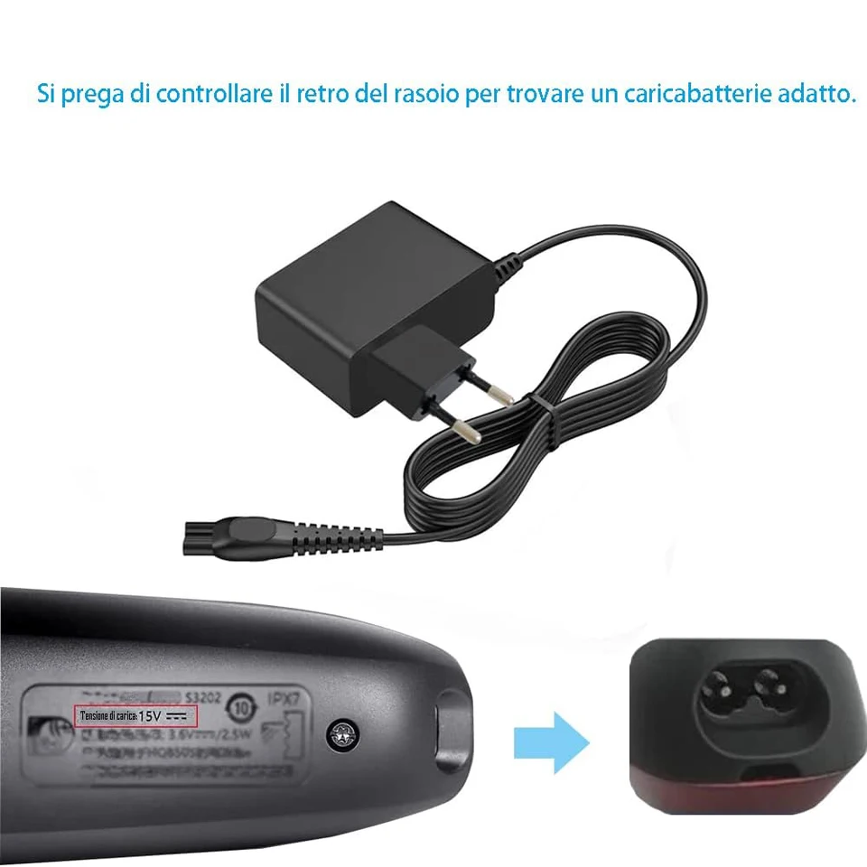 Norelco MG7750 Charger Caricabatterie 15V 5,4W HQ8505 Per Philips - Foto 7