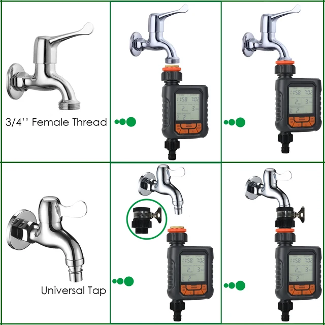 Garden Automatic Watering Timer Digital Display Controller Solenoid Valve Hose Faucet Sprinkler System Irrigation for Greenhouse 6