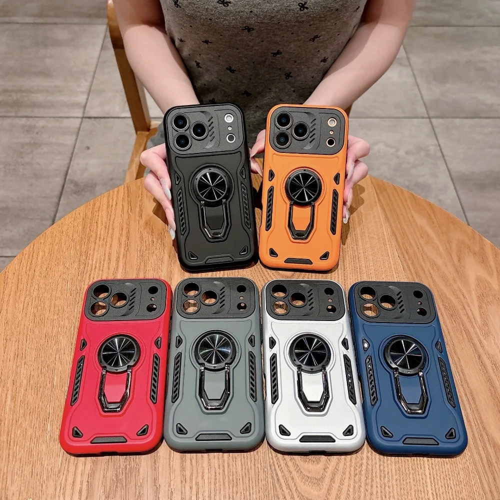 2-in-1 360° Rotating Metal Ring Stand Holder Shockproof Armor Case