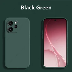 Sleek Liquid Silicone Phone Case - Elegant Back Cover for Reno15 China (Black green)
