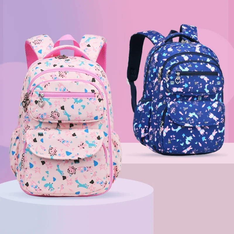 

Book Bag Elementary School School Bag Cartoon Spine Protection and Burden Reduction Kids Backpack Cute Unicorn Girls Backpack