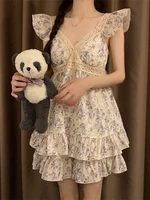 Sweet Princ Sle Women's Lace Nightgown Set with Chest Pad V-Ne ort Pants Cotton Summer Spwear Casual Home Clothes - Image 2