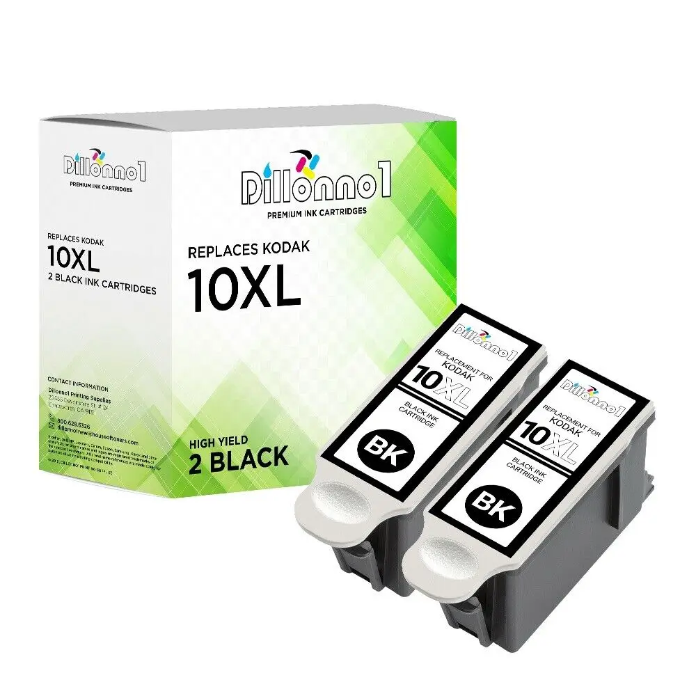 

2-pk For Kodak 10 XL Black Ink fits Hero 6.1 7.1 9.1 Printer Series