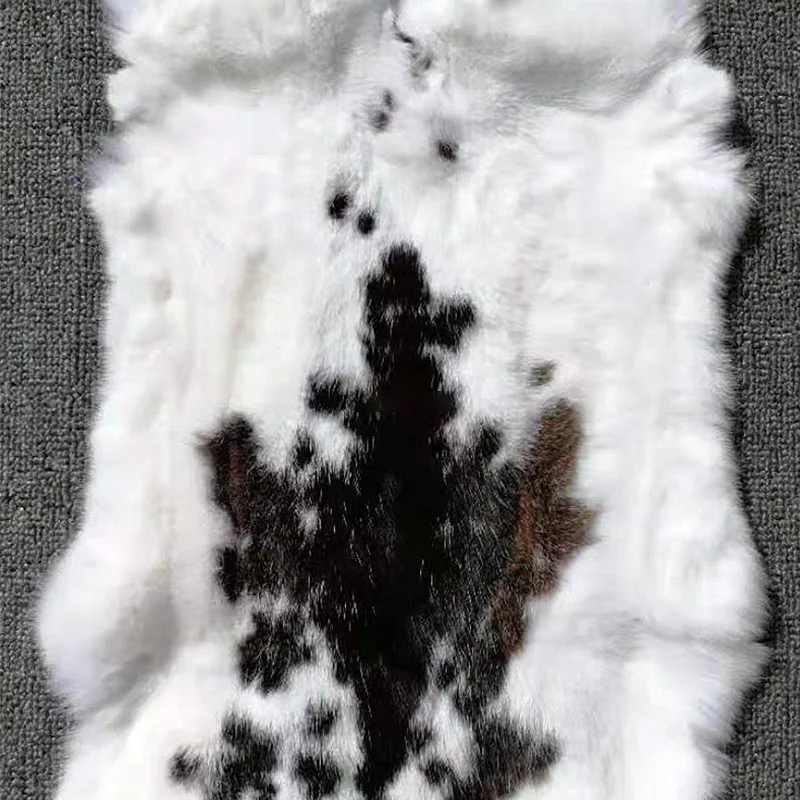 ウサギの皮，本物の髪，自然なウサギの皮，DIY，家の装飾用　4枚セット 天然ウサギの皮本物のウサギの毛レックスウサギの皮全体ふわふわウサギ