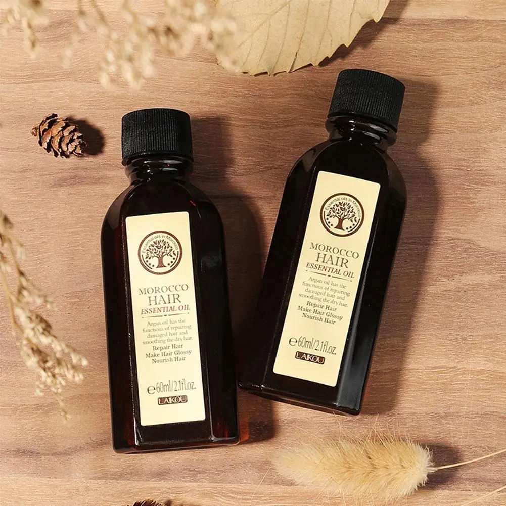 LAIKOU Hearth Moroccan Argan Oil For Curly Frizzy Hair Repairs Dry Damaged Hair Nourishes Care