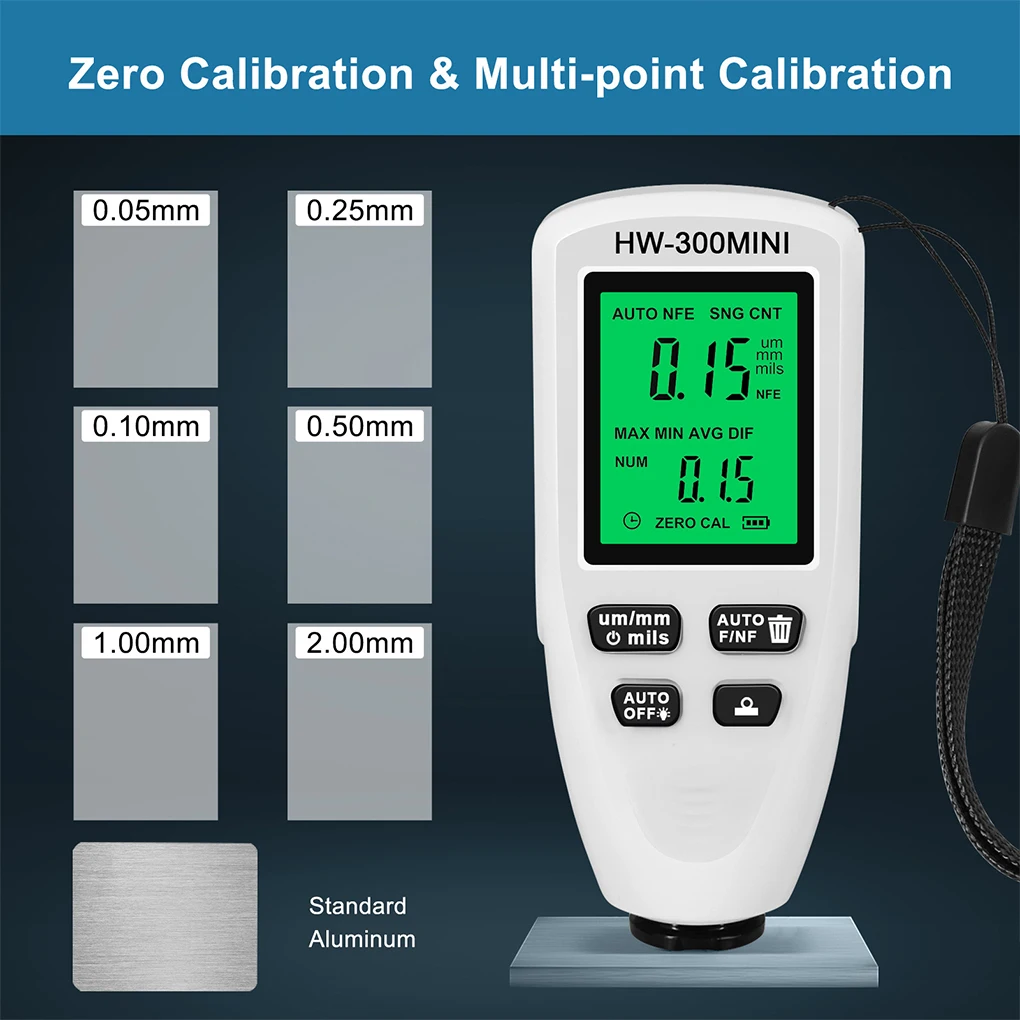 Probe Car Paint Device Thickness Gauge Electroplate Tester Meter Portable High-precision LCD Digital Measuring