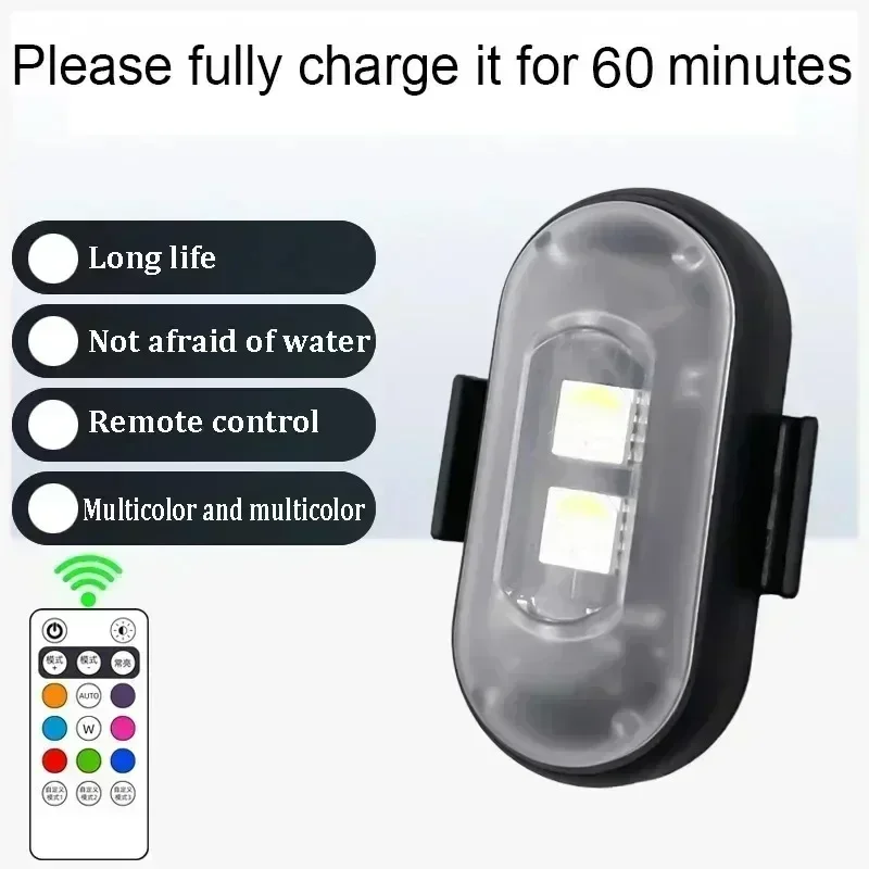 Strobe Light Car 8Color Remote Motorcycle Flash Led Anti-collision Warning Lamp Waterproof Wireless Remote Control For Car Bike