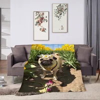 Pug Double Bed Blankets and Bedspreads Throw Blanket for Sofa Blanket Summer Comforter Fluffy Soft Blankets & Throws Cobija Baby 1