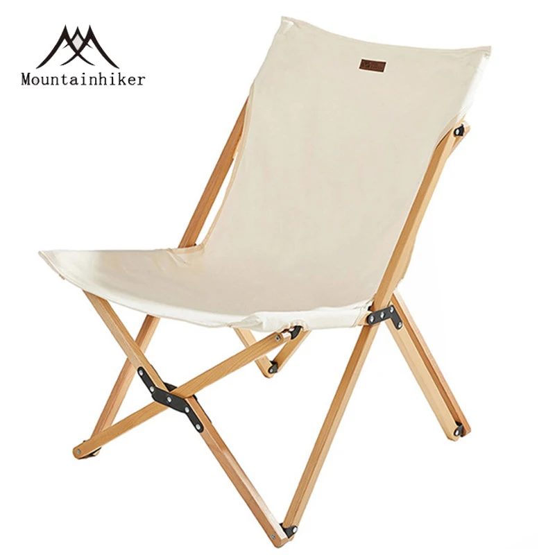 

Mountainhiker 2PCS/LOT Outdoor Folding Camping Chair Ultralight Fishing Picnic Chair Aluminum Wooden Grain Nap Moon Chair