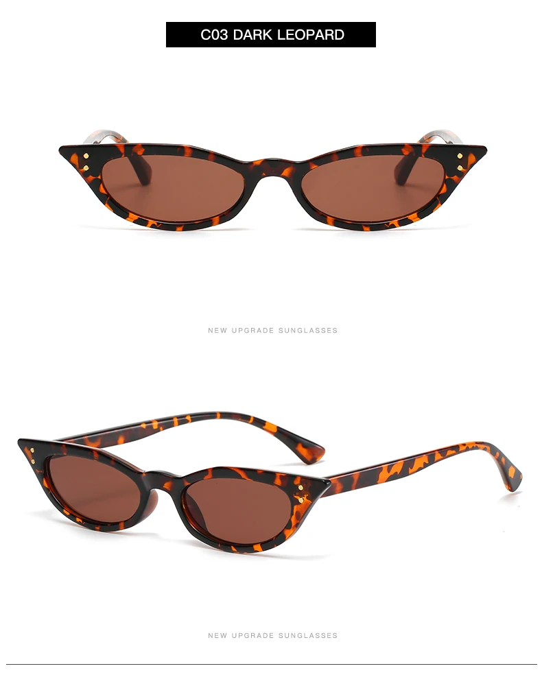 Schutzbrille Cat Eye Sonnenbrille Frauen Niet Design Schmale Dreieck Sonnenbrille Weibliche Schwarz Shades Streetwear Brillen – Detail 9