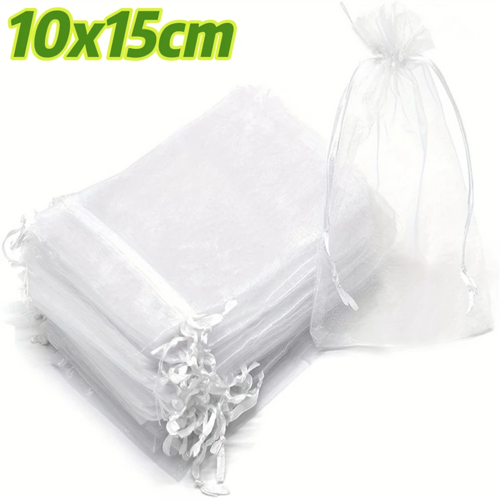 Reusable Drawstring Green Pest Barrier Net Bags for Garden Fruits and Vegetables