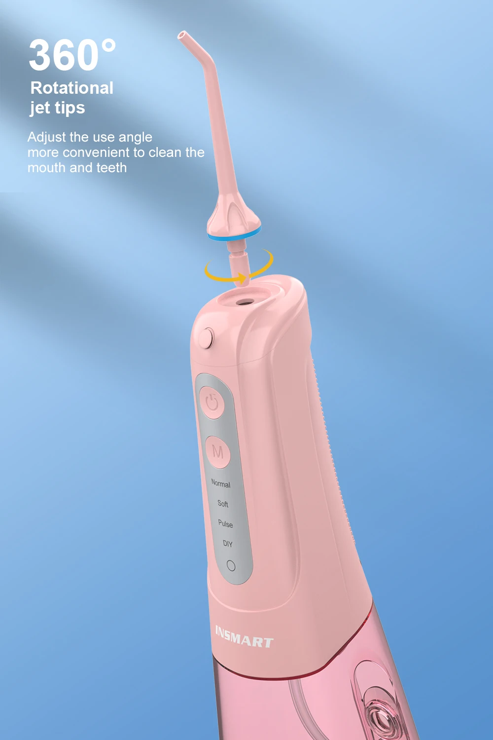 Description Picture 5 of itemOral Irrigator 4 Modes Portable Rechargeable Dental Water Jet 6 Nozzles Waterproof 300ML Tank Water Flosser For Teeth Whitening