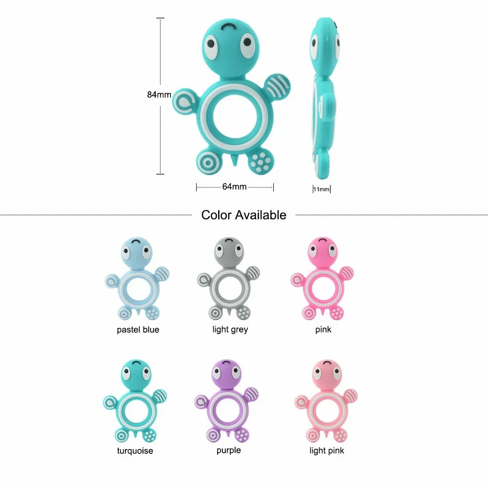 LOFCA 1PC Baby Teethers Cartoon Animal Baby Teething Toy Penguin Silicone Teether Unicorn Pendant Raccoon Necklace Accessories