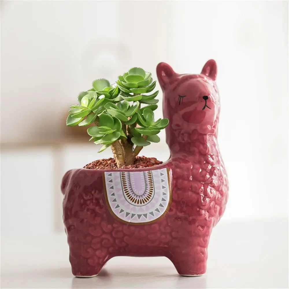 Glazed Alpaca Flower Pot Ceramic 2