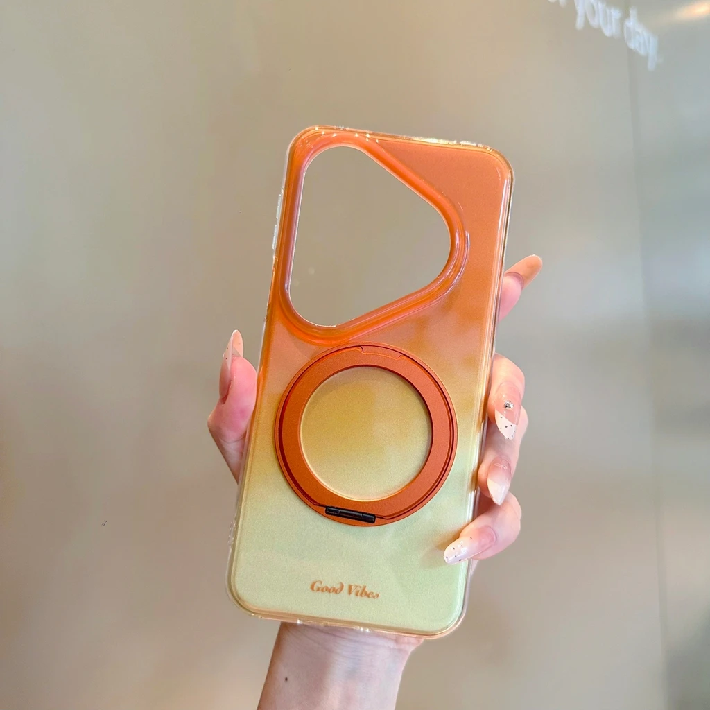 Summer Dopamine Gradient Transparent Border 360° Rotating Stand Phone Case