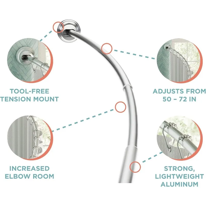 Curved Tension Shower Rod 3