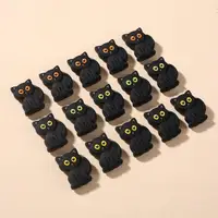 10Pcs 20x28mm Cartoon Black Cat Teether Beads Food Grade Silicone Chew Beads For Care Toy Accessory DIY Baby Pacifier Chain 1