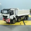 Metal 1/14 8x8 RC Hydraulic Dumper Truck Radio Control Full Tipper Sound Light 3-speed Transmission Differential Lock Axles Toy 2