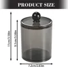 1/2/3/4/6 Pack Dispenser Apothecary Jars Bathroom Jar 10 oz Black Plastic Holder Storage Box for Cotton Ball 5