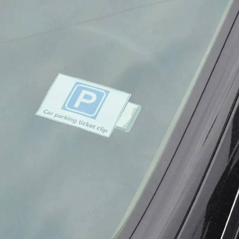 Parking Ticket Holder Fastener Card Holder Invoice Receipt Mounting Fastener Plastic Organizer Windshield Sticker Auto Styling