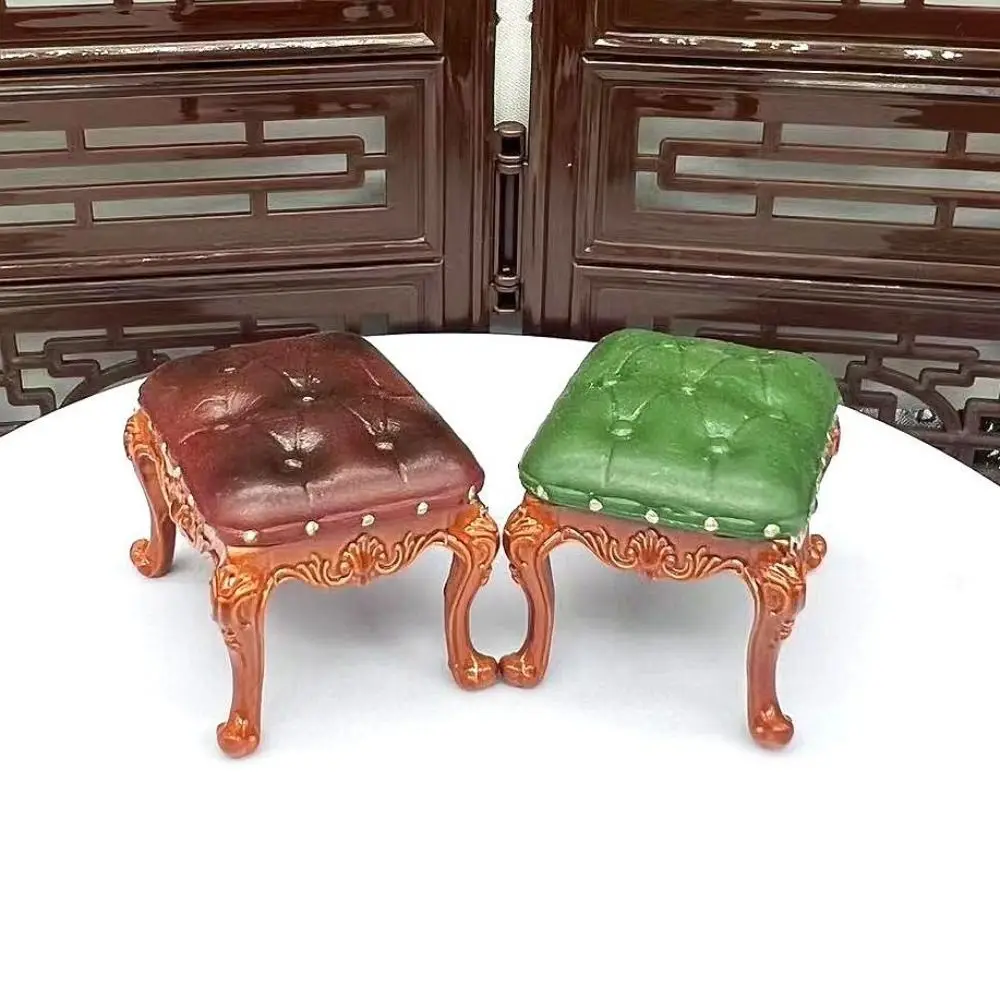 Vintage Style Dollhouse Chairs Mini Retro 1/12 Scale Miniatures Furniture Simulated Luxury Dining Chair Scene Model
