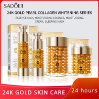 24K Golden Pearl Collagen Whitening and Moisturizing Face Essence Face Cream Gold Lotion and 24K Eye Cream  freckle removal 1