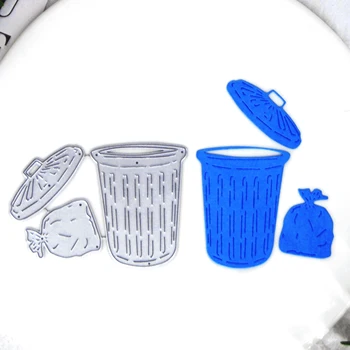쓰레기통 및 쓰레기 봉투 패턴 금속 절단 다이, 스크랩북 다이 사진 앨범 장식 Diy 카드 공예 2022 새로운 스텐실 몰