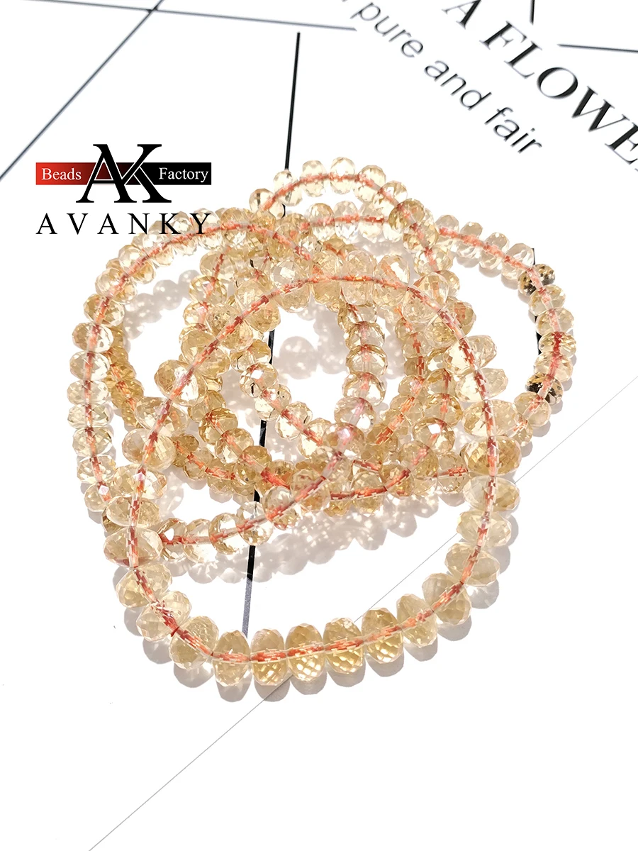 4A Natural Citrine Crystal Single Lap Necklace For Women Girl Birthday Gift Fresh Bracelets Fashion Jewelry 5x8mm 6x9mm 7x10mm