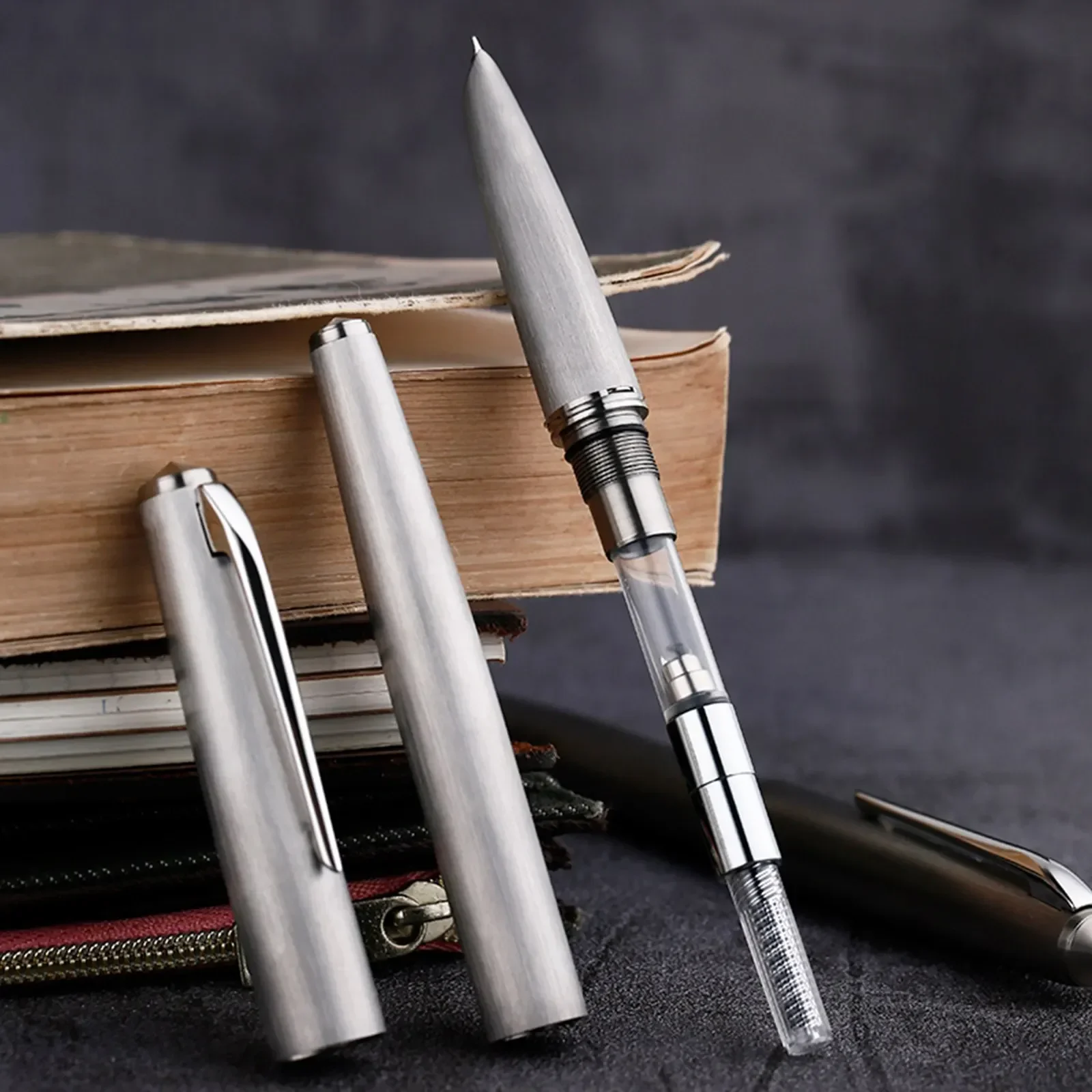 Majohn Ti200 Metal matte Fountain Pen Titanium Alloy Ink Pen Iridium F 14K Gold Nib  Office School Stationery Business Gift pens 5