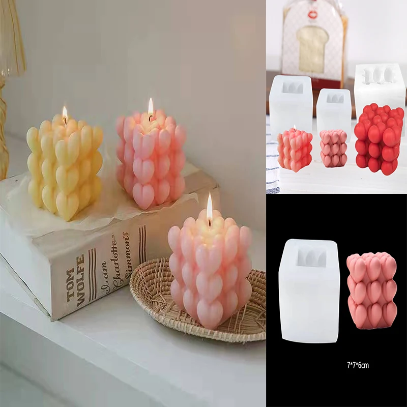 Силиконовая 3D форма в виде сердца для свечей форме изготовления шоколада мыла
