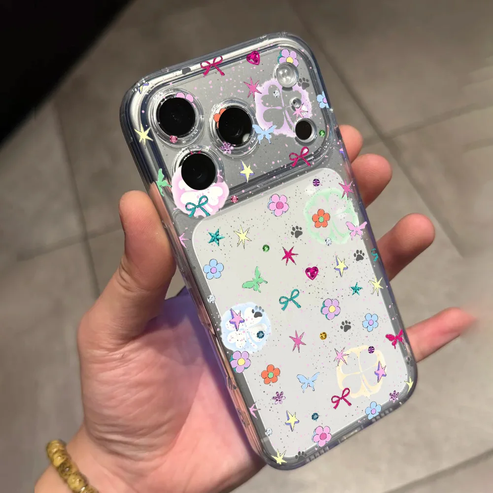 Ultra Thin TPU Clear Soft Phone Case with Floral Time Painting Design