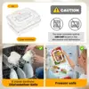Portable Snackle Box Container  Divided Serving Tray with Lid and Handle Clear Snack Box Organizer for Fruits Candy, Snacks 6