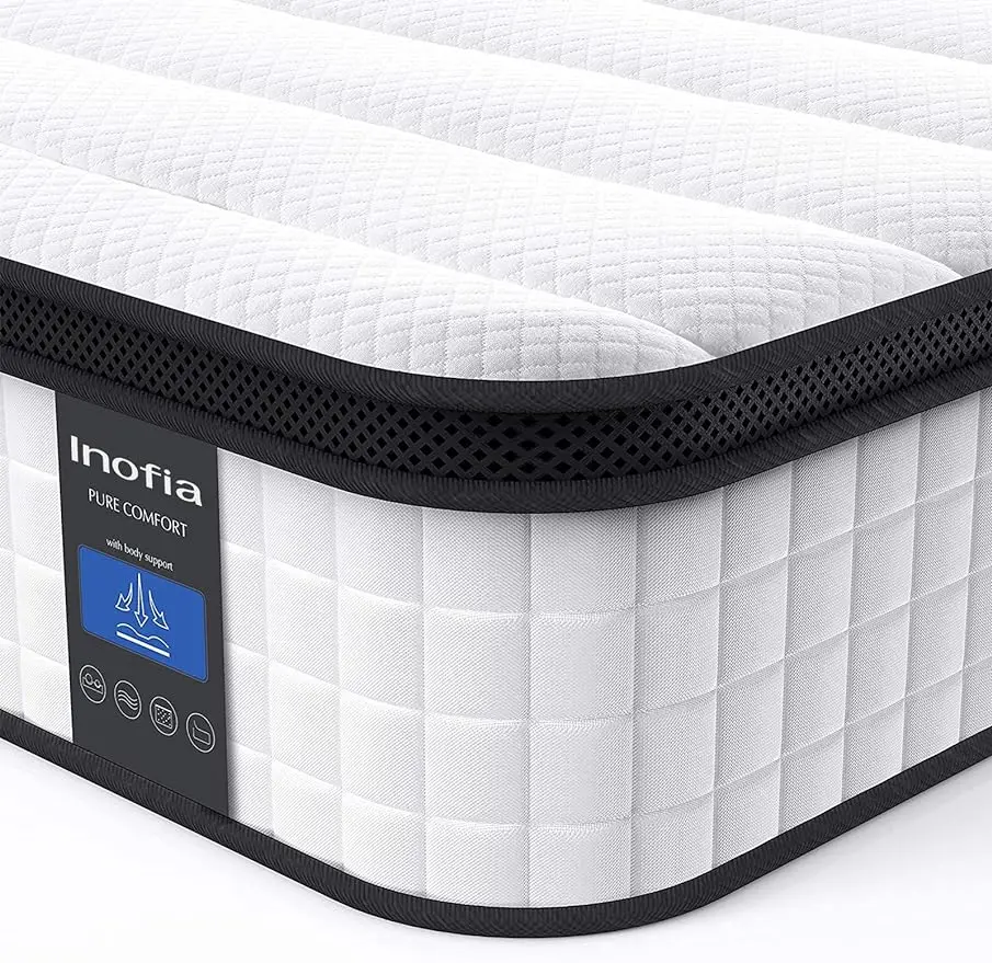 Description Picture 2 of item10 Inch Hybrid Innerspring Double Mattress Cool Bed with Breathable Soft Knitted Fabric Cover