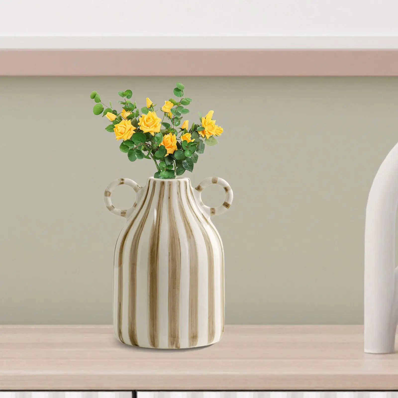 Decorative Flower Vase for Dry Fresh Flower Table Centerpieces Nordic Boho Small Vase for Fireplace Office Indoor Cafe Entryway