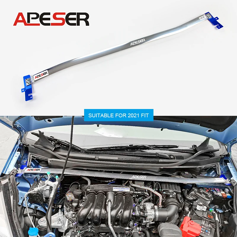 Front Strut Bar for Honda Fit 2004- Racing Car Engine Front Upper Tower Strut Bar Brace Modification Parts STB Anti-Roll