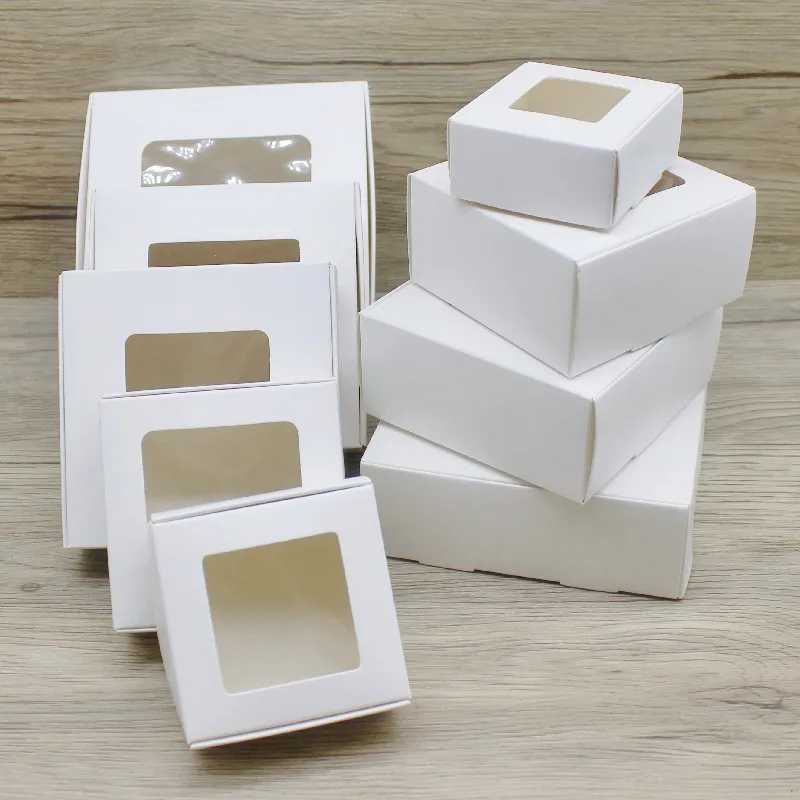 10pcs Multi-Size Square Paper Boxes in White, Kraft, and White Marble, Candy and Gift P... - SKU SPB01806 - UGI Packaging