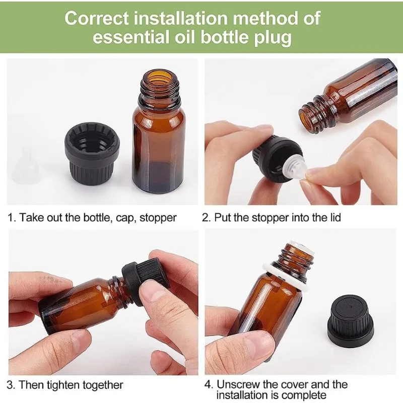 30 Set Essential Oil Bottle Caps 18mm Plastic Replacement Bottle Cap