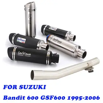 51mm Muffler Slip On For SUZUKI GSF600 Bandit 600 1995-2006 Motorcycle Exhaust Pipe Mid Link Tube 350MM Escape With DB Killer