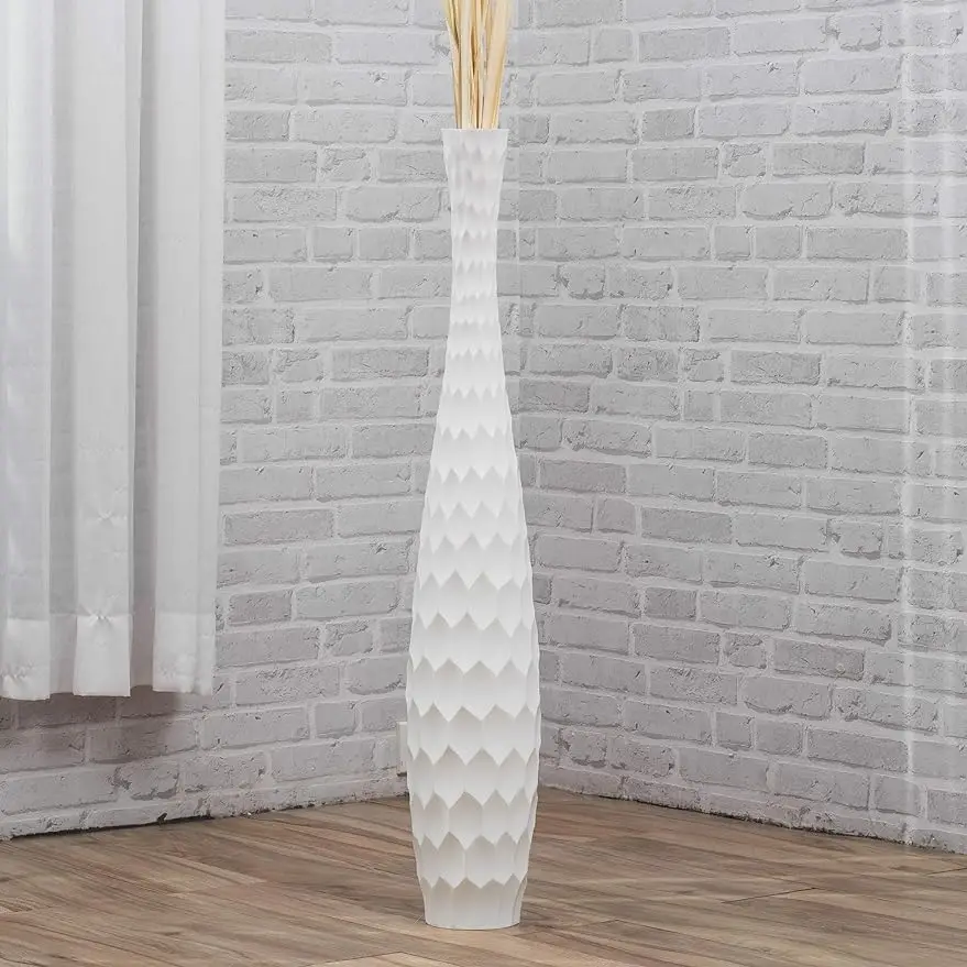 

Большая белая напольная ваза Leewadee для домашнего декора, высота 36 дюймов, подставка для цветов в фермерском стиле для искусственных растений и пампасной травы