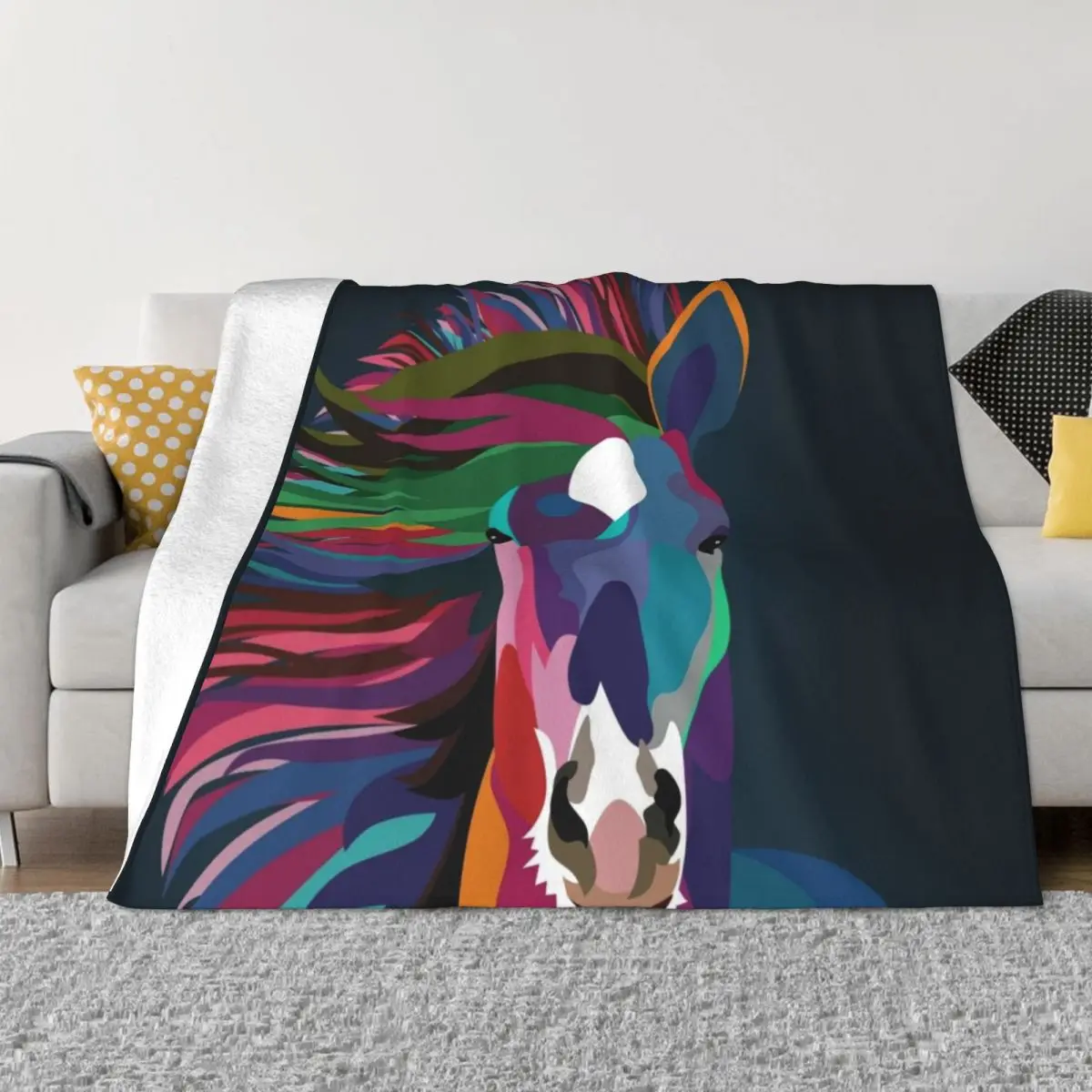 

horse running Throw Blanket Nap Blanket Moving Blanket Plush