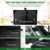2 Tier Dish Bowl Draine Space Saving Kitchen Counter with Knife Cup and Tableware Holder Dinnerware Organizer Drainboard 6