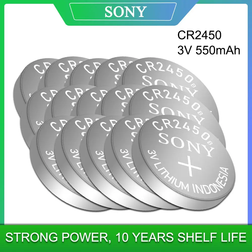 Sony 100 Original CR2450 CR 2450 3V Lithium Coin Watch Key Fobs