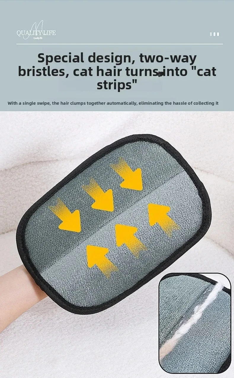 2-in-1 Pet Grooming Glove For Cats And Dogs Electrostatic Mitt_voghion.com