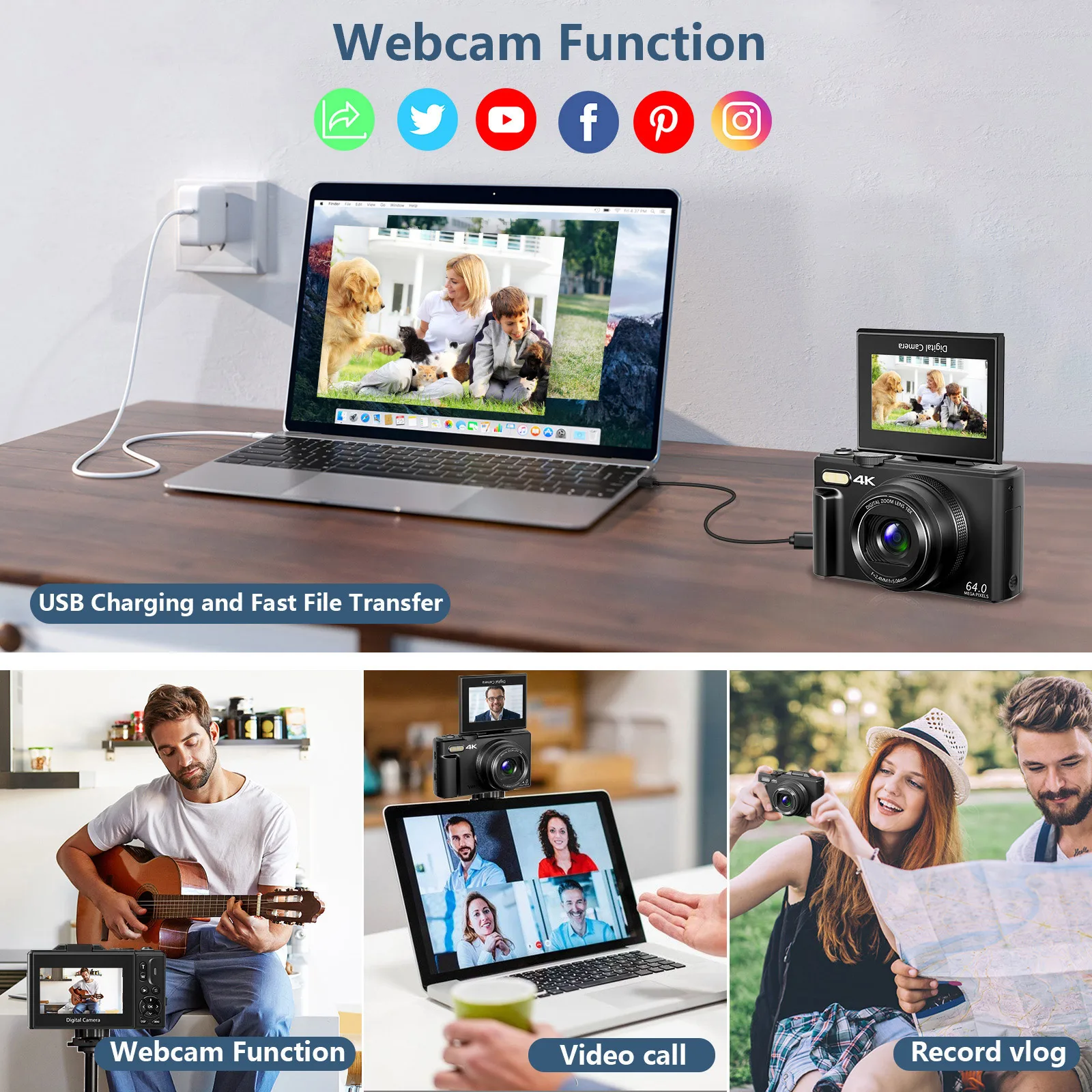 4K Vintage-Style Vlogging Camera with Flip Screen 3